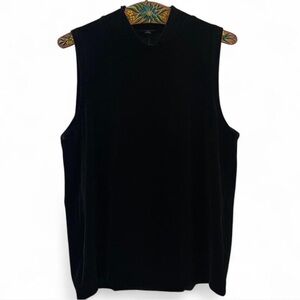 J. Crew Classic Black Velvet Sleeveless Mockneck Top